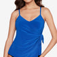 Top tankini feminino Magicsuit Carma com amarração lateral sólida, azul, tamanho 8