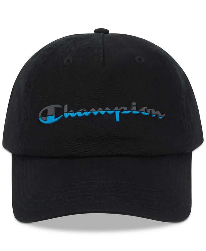 Boné de beisebol Champion com logotipo masculino, azul, tamanho regular