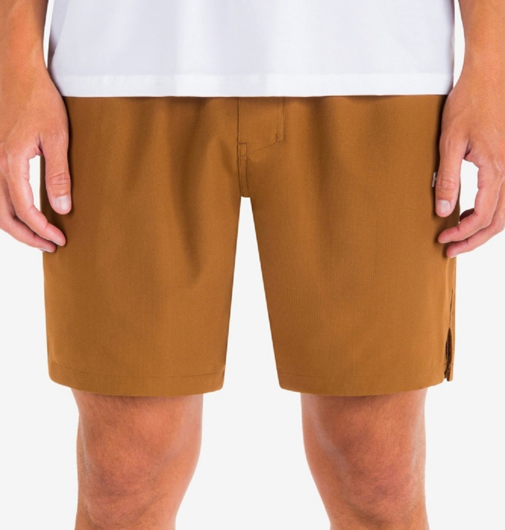 Shorts Hurley Explore Dri Trek II com cordão, masculino, marrom, tamanho GG