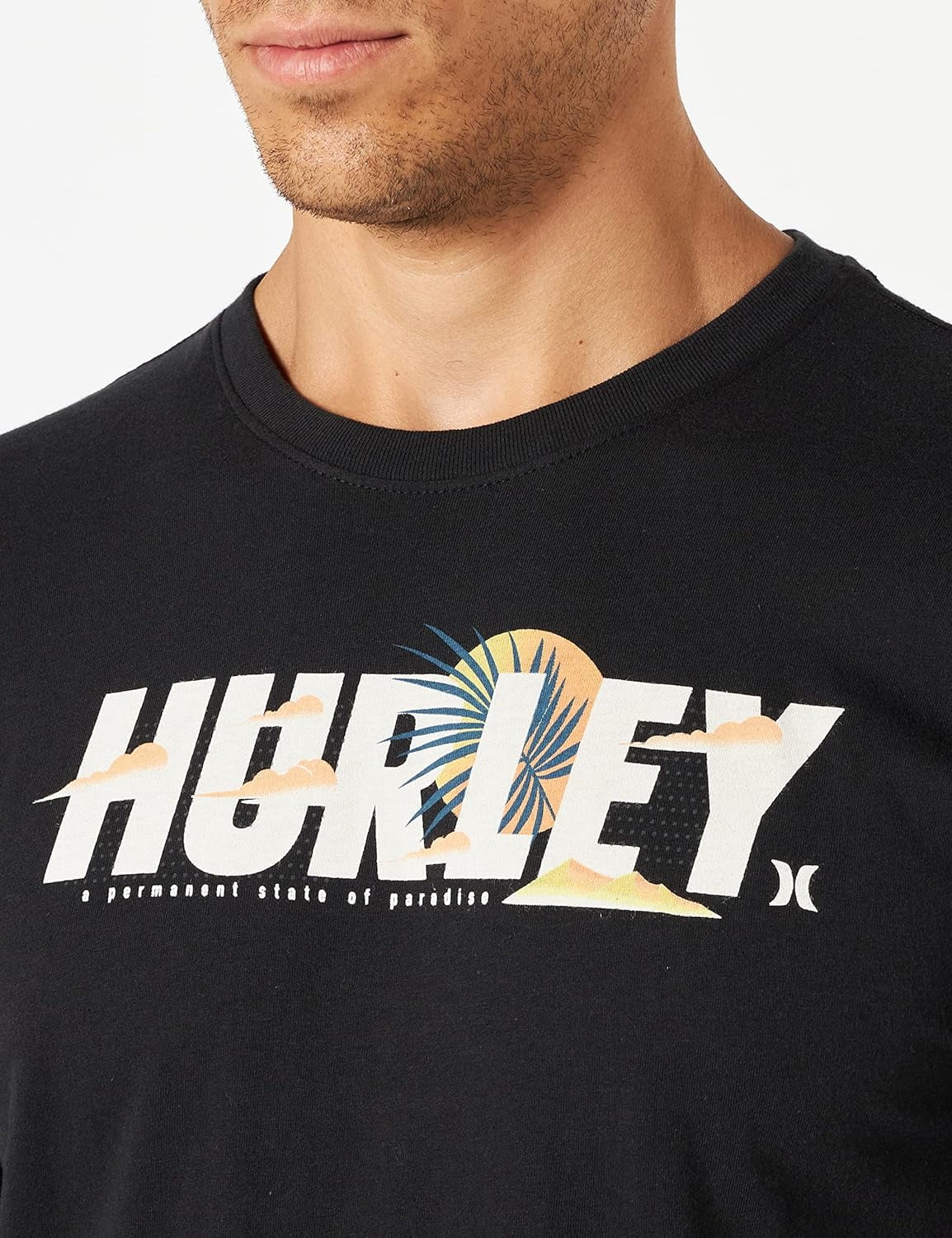 Camiseta Hurley Everyday Washed Cloudbreak Manga Curta Masculina Preta Tamanho Grande