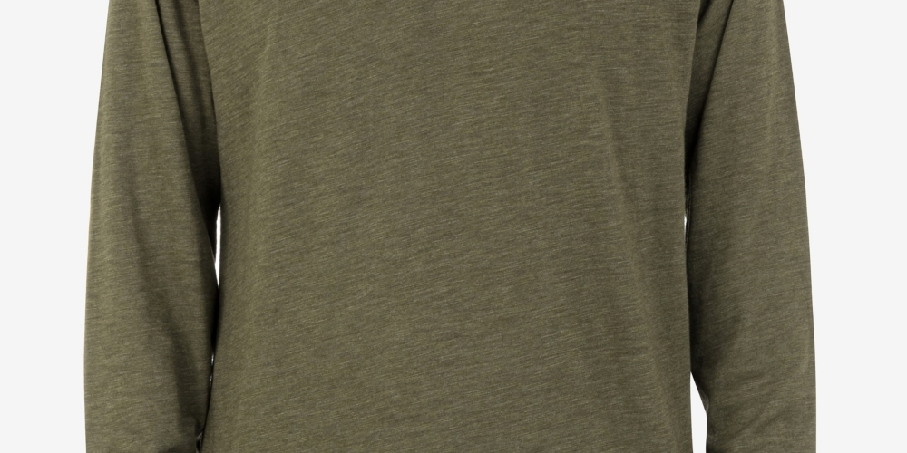 Camisa Hurley Masculina Vista Henley Manga Longa Verde Tamanho Médio