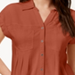Blusa plissada com mangas e punhos Style &amp; Co, marrom, tamanho XL