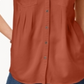 Blusa plissada com mangas e punhos Style &amp; Co, marrom, tamanho XL