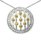 0.50 Carat Genuine White Diamond and Yellow Diamond .925 Sterling Silver Pendant