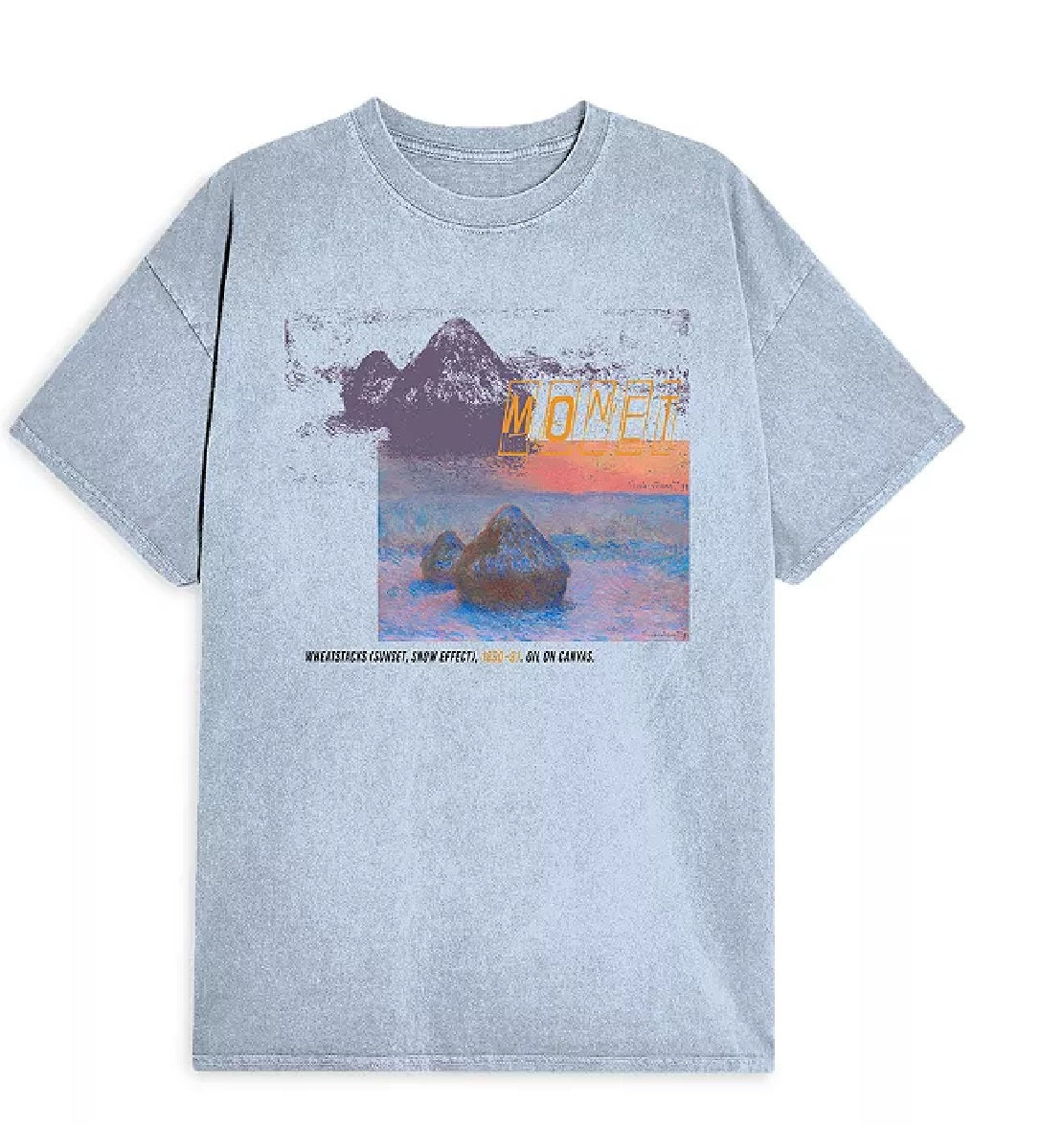 Camiseta masculina Philcos Monet Graphic manga curta azul tamanho médio