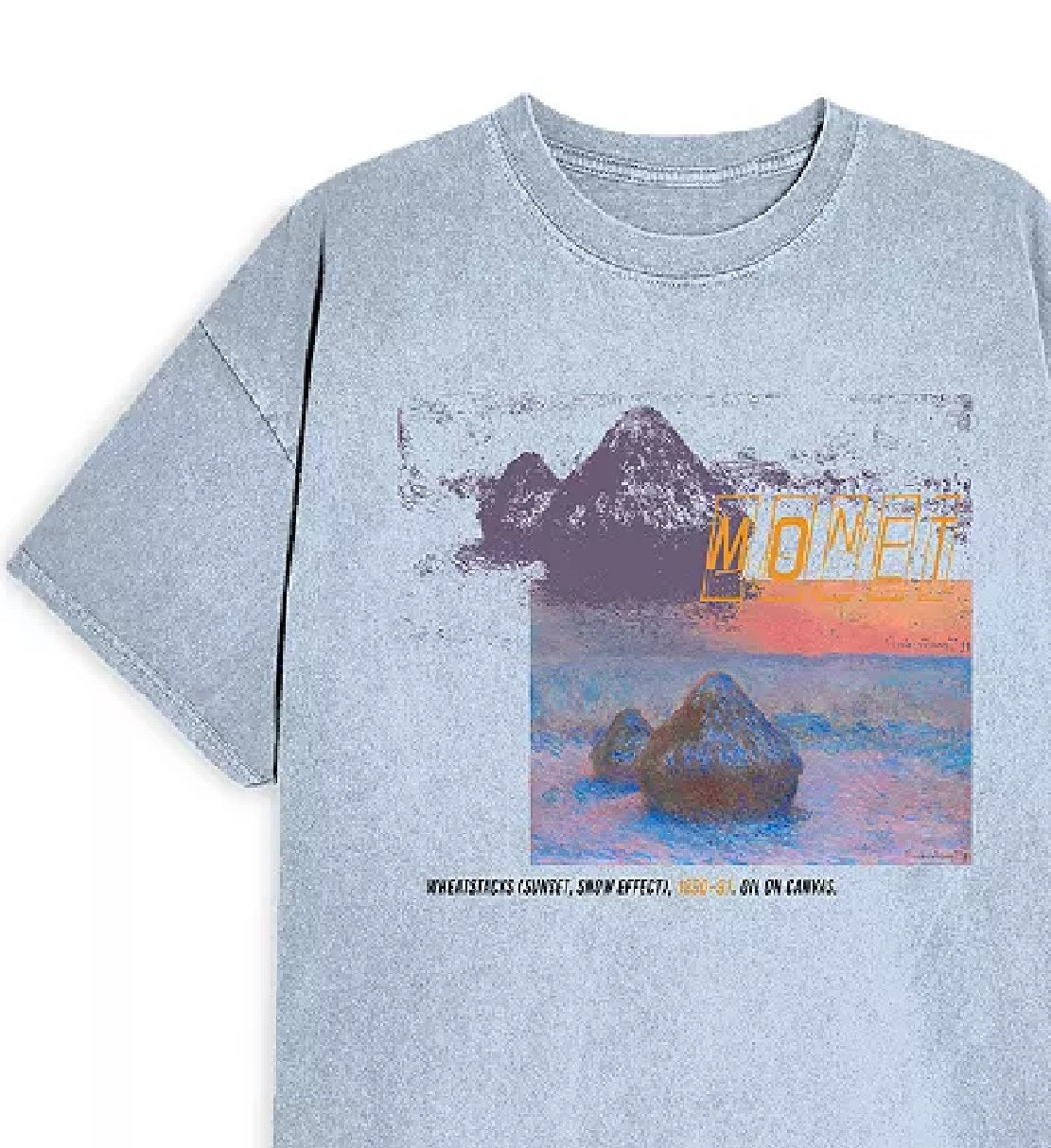 Camiseta masculina Philcos Monet Graphic manga curta azul tamanho médio