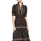 Max Studio Vestido longo feminino com estampa floral e babados, preto, tamanho grande