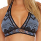 Top de biquíni halter Becca feminino Reveal, preto, tamanho grande