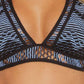 Top de biquíni halter Becca feminino Reveal, preto, tamanho grande