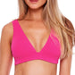Biquíni Becca feminino franzido com amarração nas costas e estampa texturizada, rosa