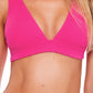 Biquíni Becca feminino franzido com amarração nas costas e estampa texturizada, rosa