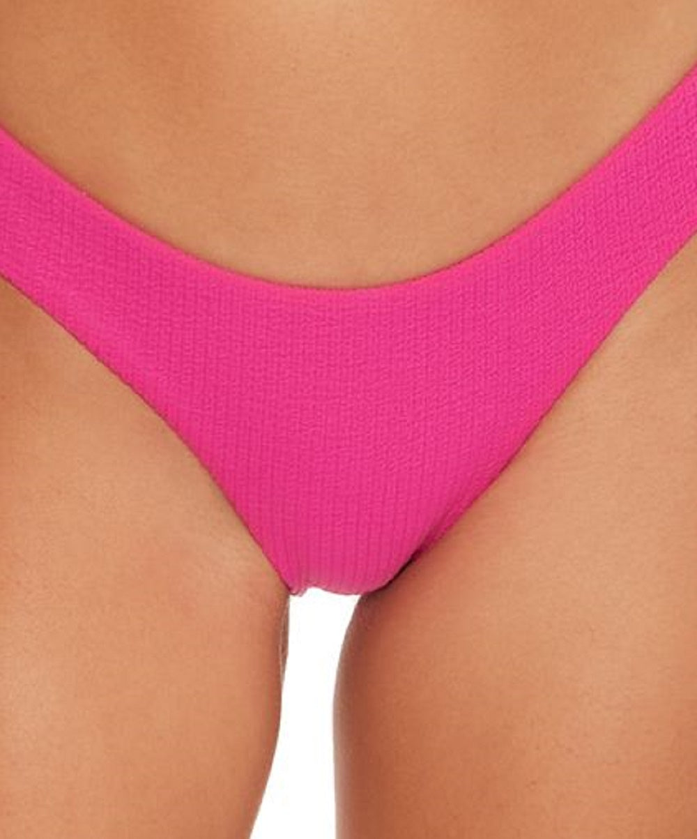 Biquíni Becca Feminino Pucker Up Texturizado Franzido Costas Hipster Maiô Rosa Tamanho Médio