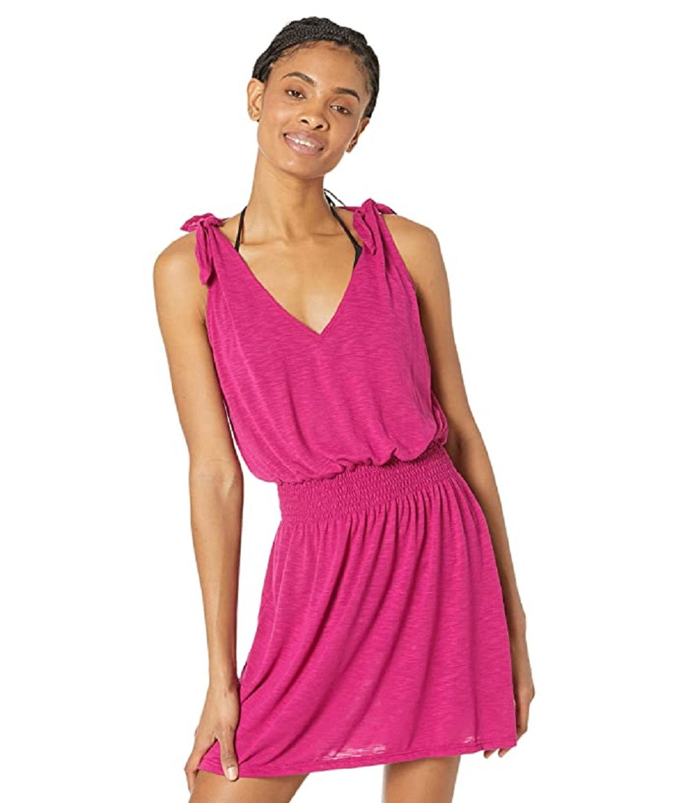 Vestido Becca Breezy Basics com amarração no ombro, rosa, tamanho pequeno