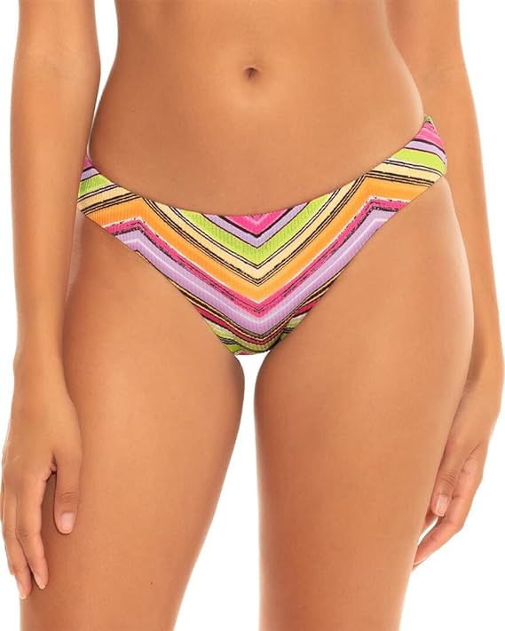 Calcinha de biquíni Becca Iconic Adela Hipster feminina rosa tamanho grande