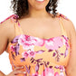 Top tankini estampado Becca Etc Plus In Full Bloom feminino, laranja, tamanho 2X