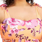 Top tankini estampado Becca Etc Plus In Full Bloom feminino, laranja, tamanho 2X