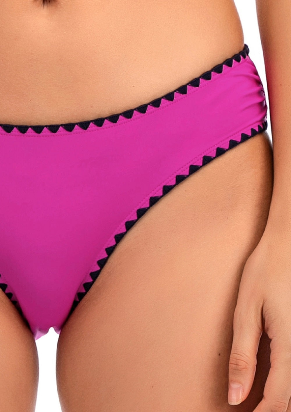 Lucky Brand Feminino Primavera Romântico Concha Costura Hipster Bottoms Maiô Rosa