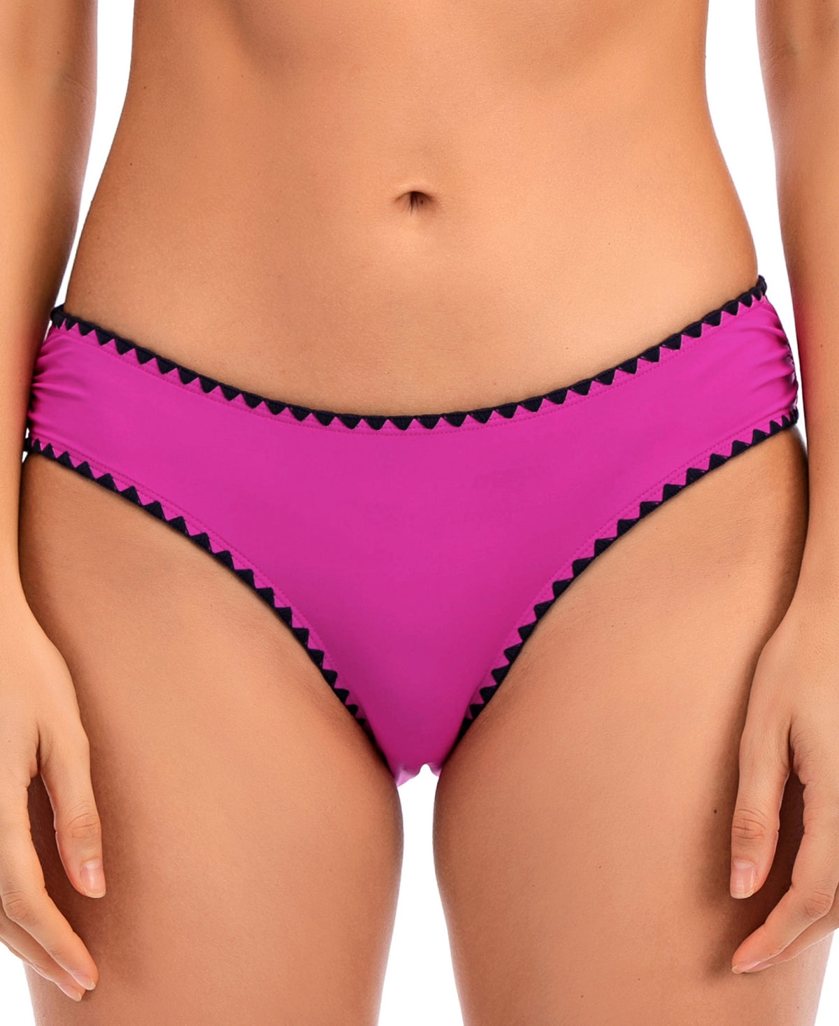 Lucky Brand Feminino Primavera Romântico Concha Costura Hipster Bottoms Maiô Rosa