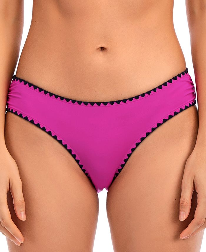 Lucky Brand Feminino Primavera Romântico Concha Costura Hipster Bottoms Maiô Rosa