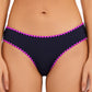 Lucky Brand Feminino Primavera Romântico Concha Costura Hipster Bottoms Maiô Azul Tamanho X-S