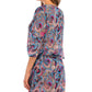 Lucky Brand Feminino Paisley Poolside Charm Túnica Maiô Azul Tamanho X-S