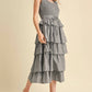 &Merci - Multi Stripe Smocked Bodice Layered Midi Dress