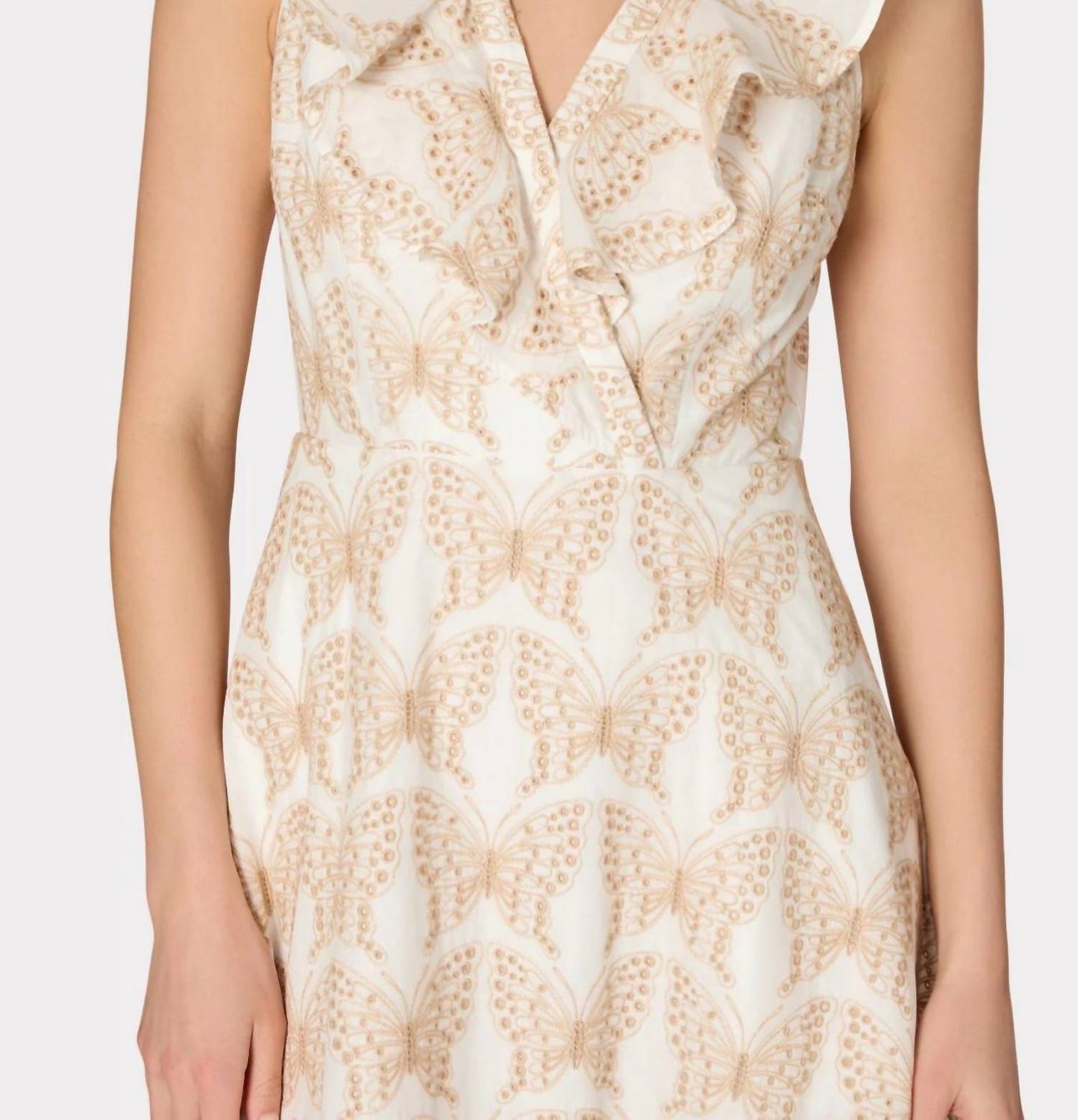 Milly - Women's Butterfly Eyelet Ruffle Midi Dress
