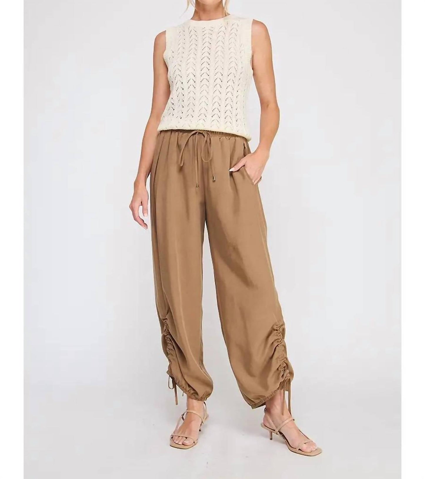 Allie Rose - Satin Drawstring Pant