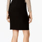 Vestido justo feminino XSCAPE de manga comprida com contas em dois tons, preto, tamanho 16