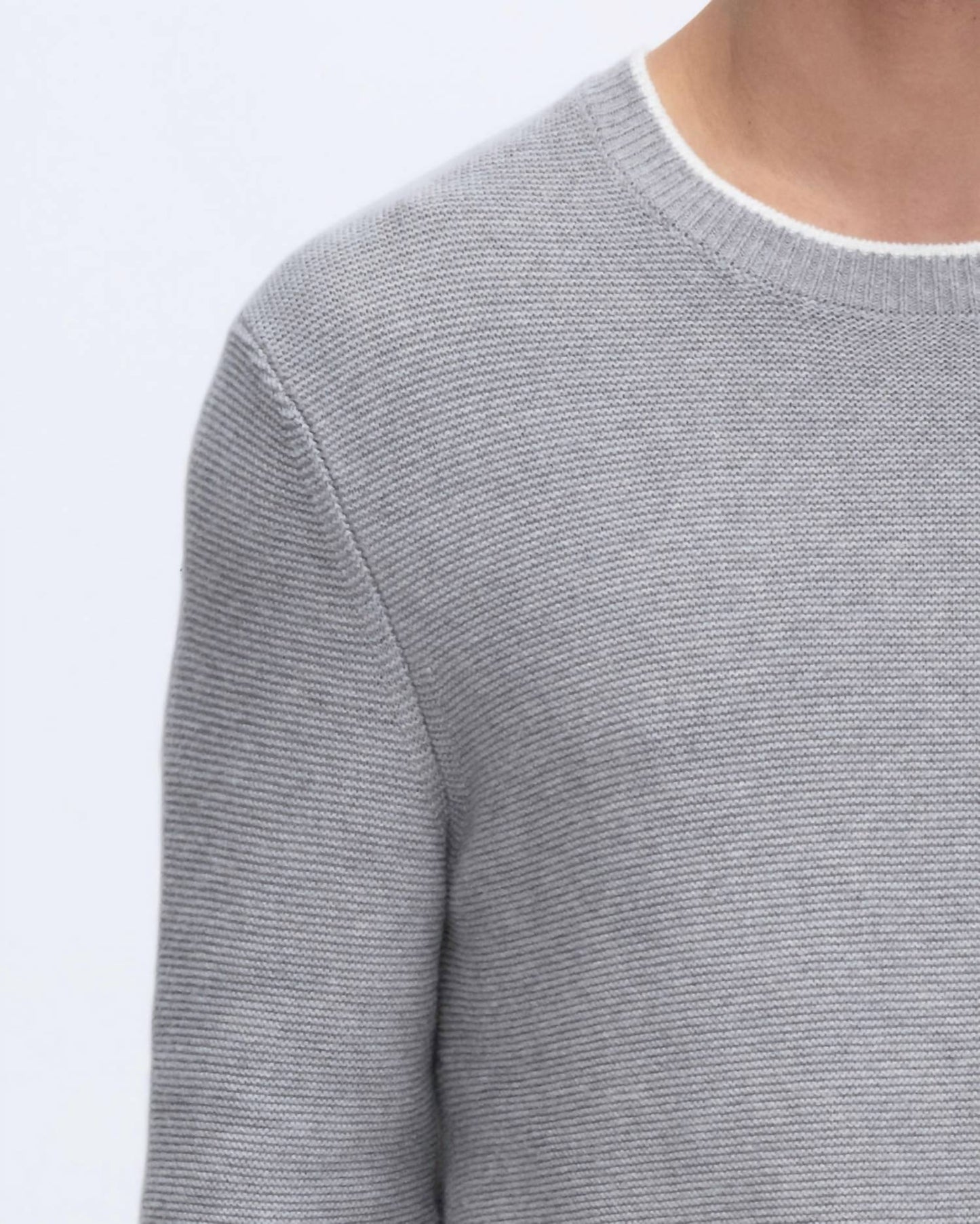 Atm - Cotton Cashmere Colorblock Long Sleeve Crewneck Sweater