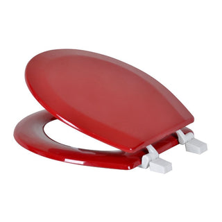J&V Textiles Round Wooden Toilet Seat With Beveled Edge