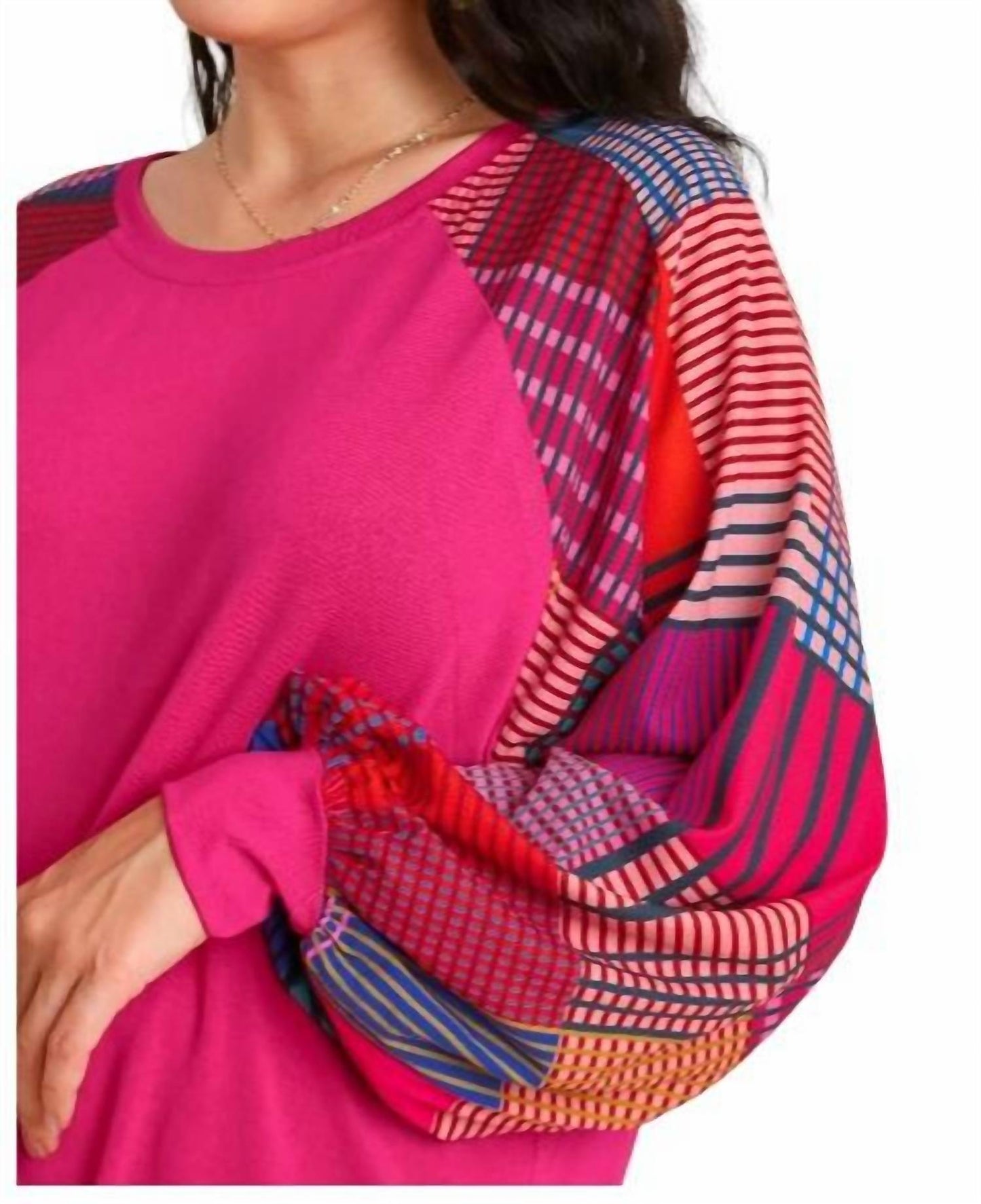 Umgee - Mixed Print Long Sleeves Top