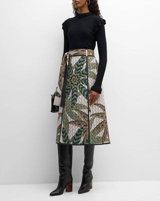 Marie Oliver - Zoie Quilted A-line Cotton Midi Skirt