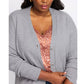 Bobeau - Button Front Cardi Pocketed Preppy Sweater - Plus