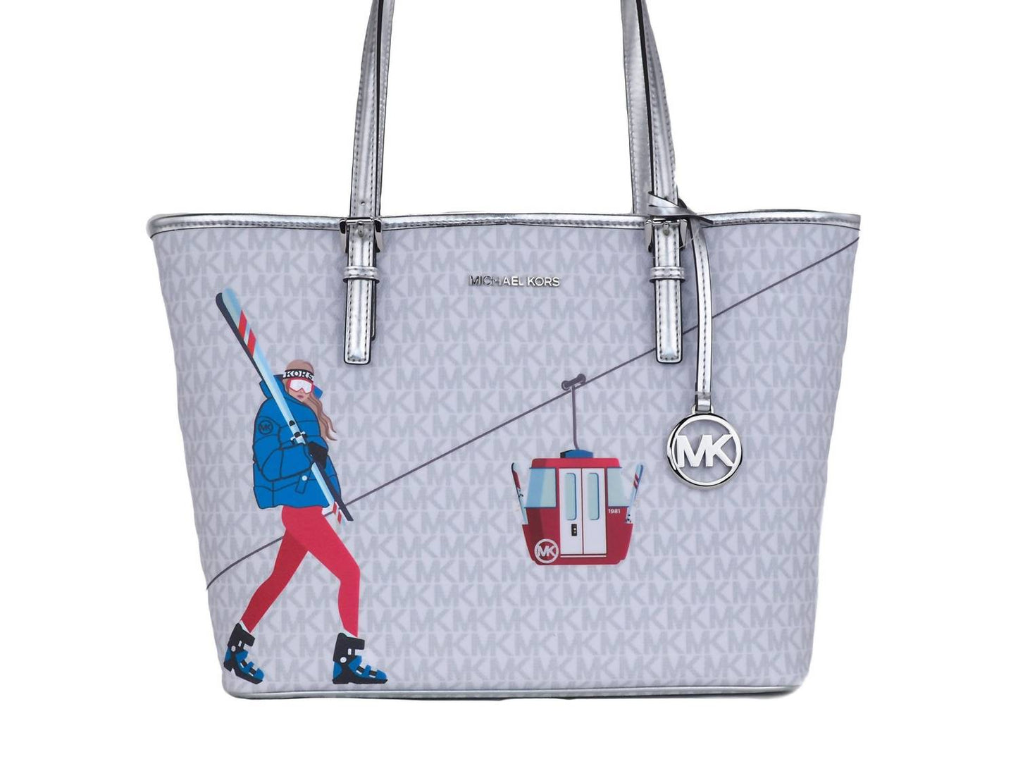 Michael Kors - Jet Set Girls Print Medium Signature Pvc Carryall Shoulder Tote Handbag