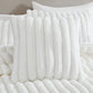 Everett 4-Piece White Micro Mink King Bedding Ensemble