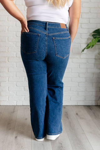 Judy Blue - Calça Jeans Vintage de Cintura Alta e Perna Larga