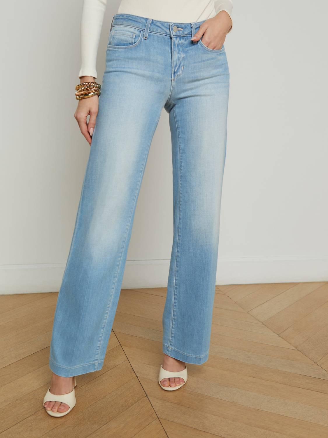 L'Agence - Joanne Low Rise Wide Leg Jeans