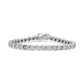 14K White Gold 1.00 Cttw Lab Grown Diamond Round Miracle Plate and "S" Link Tennis Bracelet (F-G Color, VS2-SI1 Clarity) Size 7"