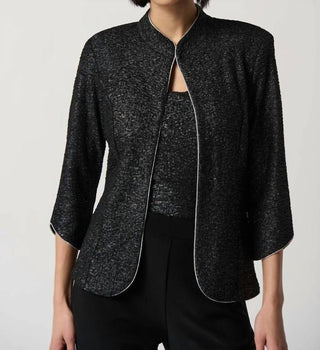 Joseph Ribkoff - Conjunto de duas peças em malha texturizada com acabamento brilhante