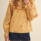 &Merci - Ruffled Smocked Embroidered Blouse
