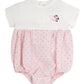 Armani - Baby Striped Allover Eagle Short Sleeve Bi-material Bubble