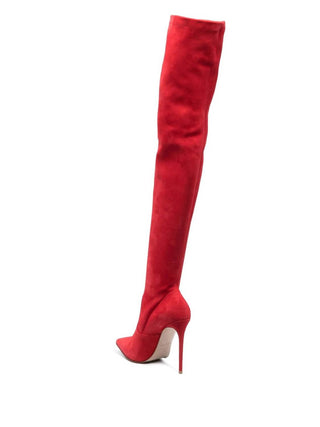Le Silla - Botas de couro Eva stretch camurça cano alto, seminovas