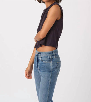 Amo - Camiseta Babe Jeans Sem Mangas