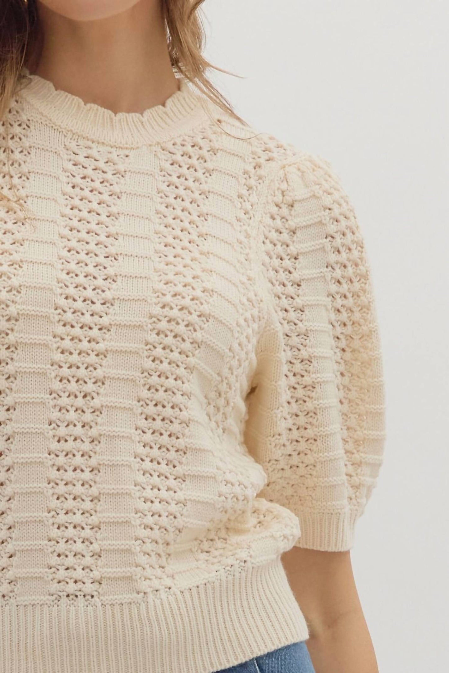 Entro - Knit Expressions Short Sleeve Sweater