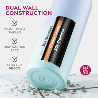 Garrafa de água esportiva térmica com canudo 