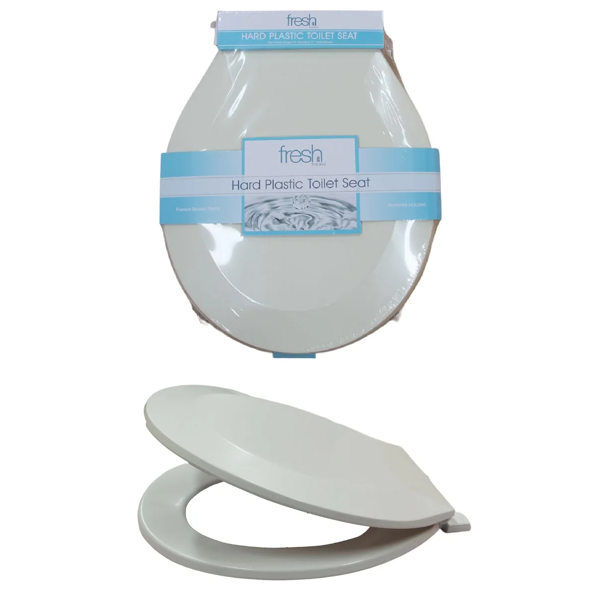 Assento sanitário de plástico rígido com bordas chanfradas 