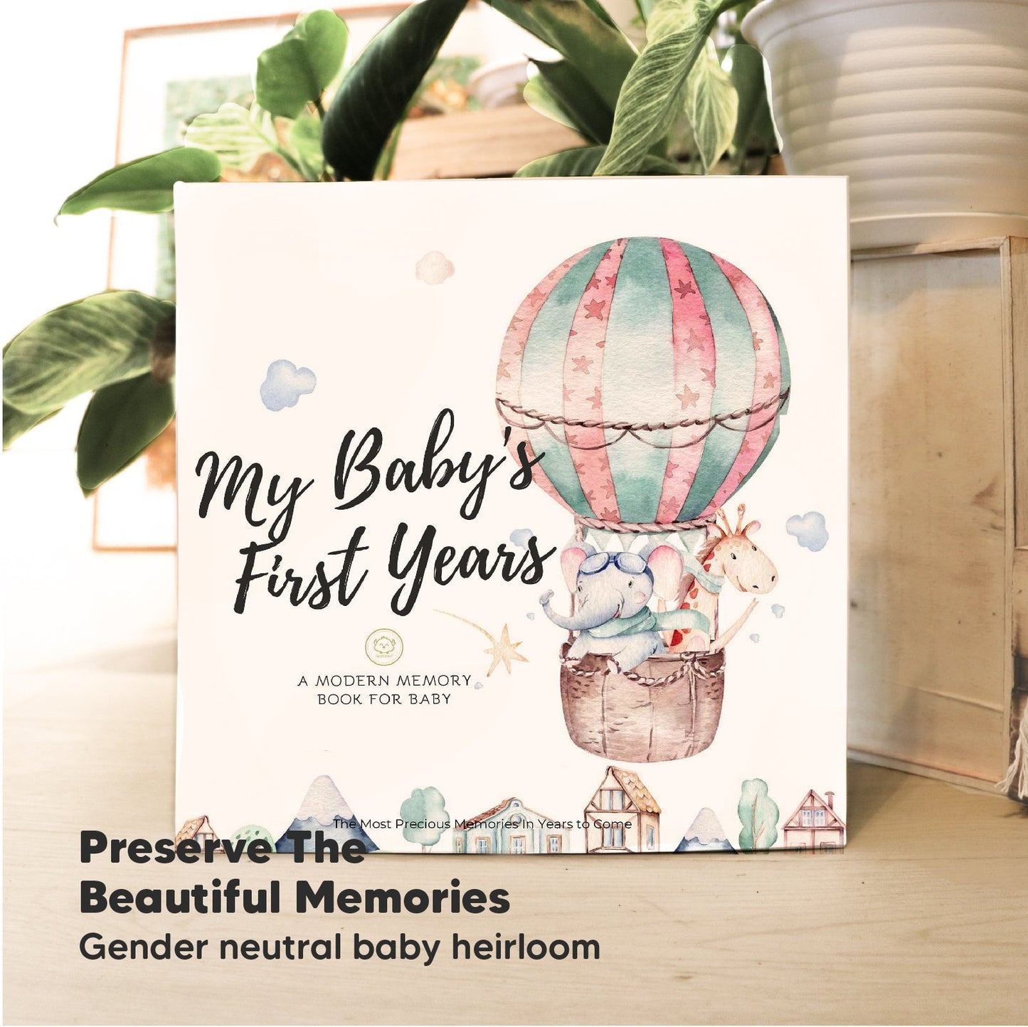 Livro de memórias dos primeiros anos para meninos e meninas KeaBabies, tamanho regular, branco