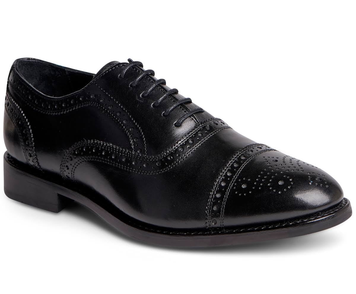 Sapato social masculino Anthony Veer Ford Quarter Brogue Oxford com cadarço, preto, tamanho 10,5W