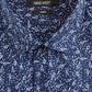 Camisa social masculina Nine West Slim Fit com estampa de rugas, azul, tamanho 16 x 34 x 35